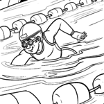 Malvorlage Schwimmen kraulen