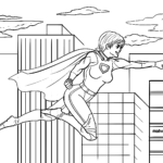 Malvorlage Superheldin