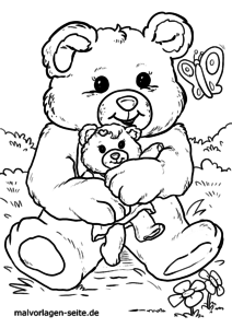 Malvorlage Teddybär / Teddy zum Ausmalen