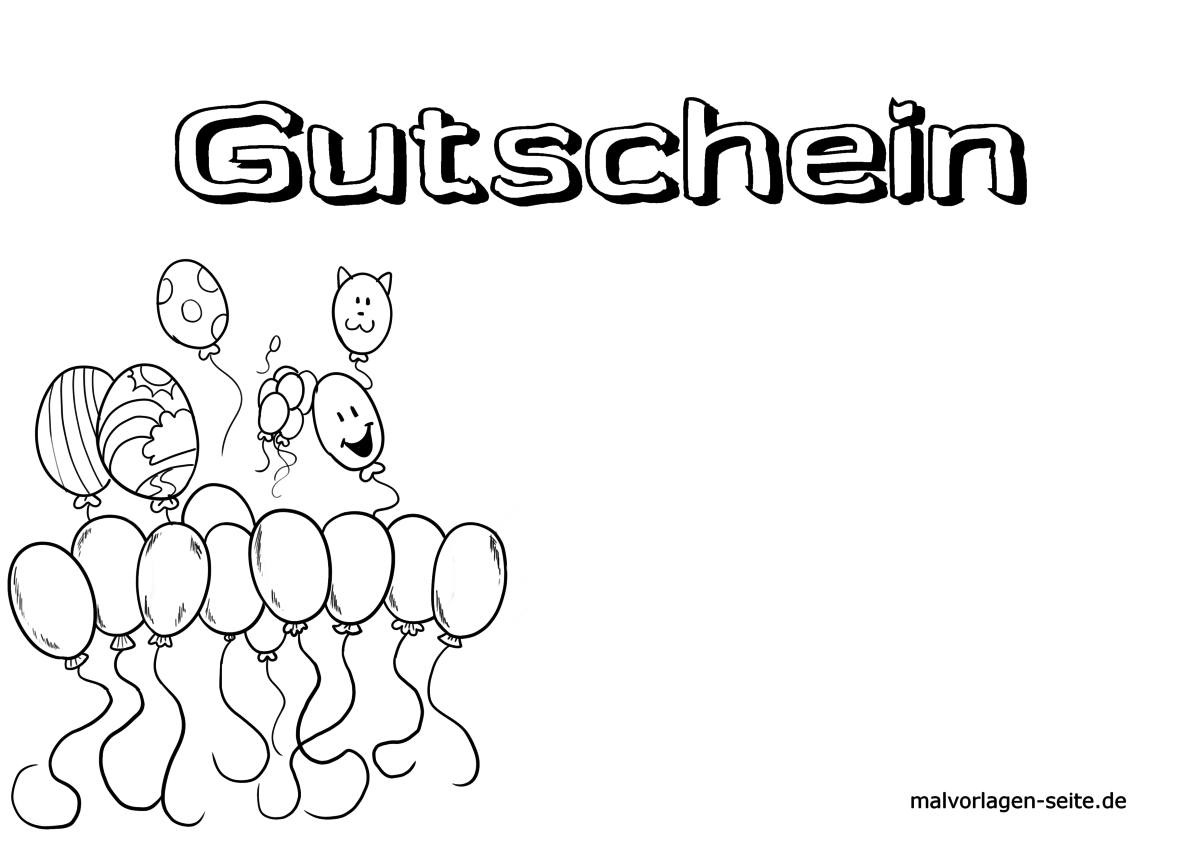 Gutschein Vorlage Luftballons