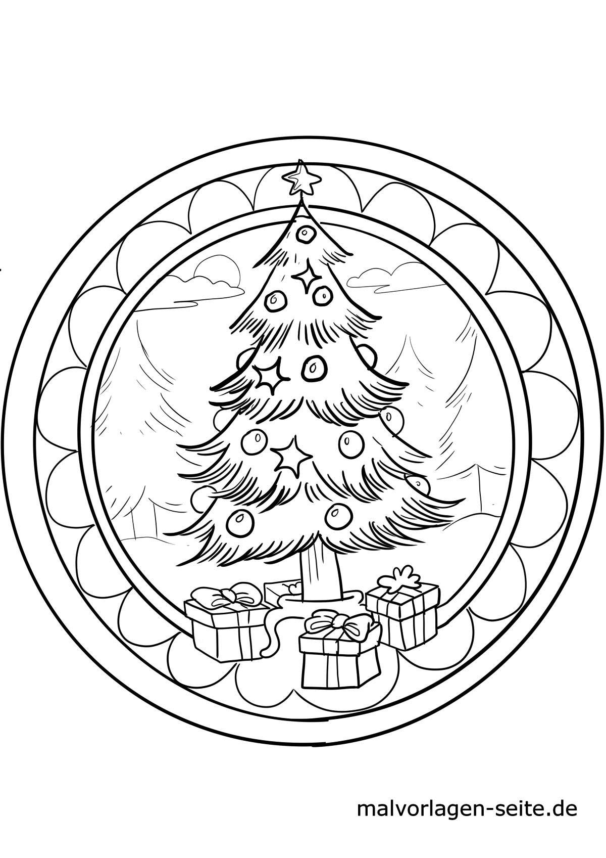Malvorlage Weihnachtsmandala