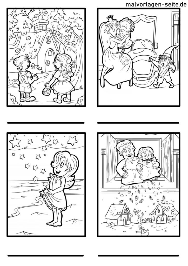 Ausmalbilder Märchen kostenlos drucken und ausmalen