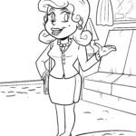 Malvorlage Frau zum Ausmalen - Ausmalbild