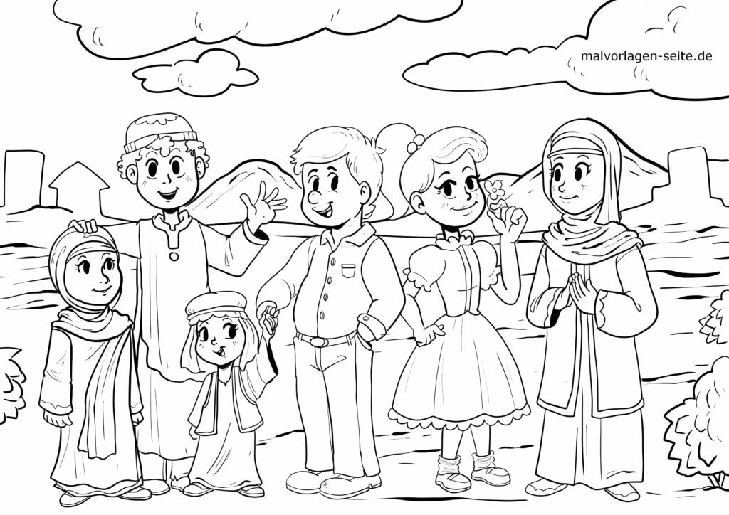 Malvorlagen gegen Rassismus und Ausgrenzung kostenlos