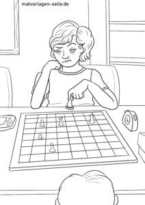 Malvorlage Schach spielen zum Ausmalen