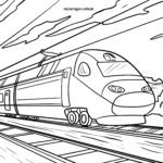 Malvorlage Eisenbahn Schnellzug zum Ausmalen