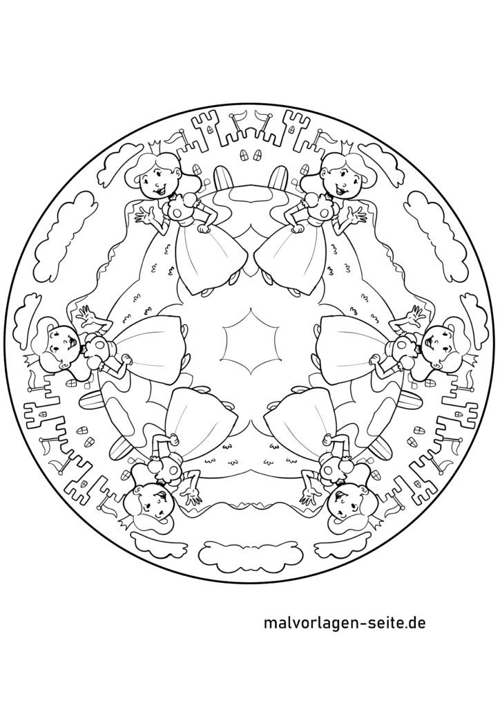 Malvorlagen Prinzessinnen zum Ausmalen für Kinder