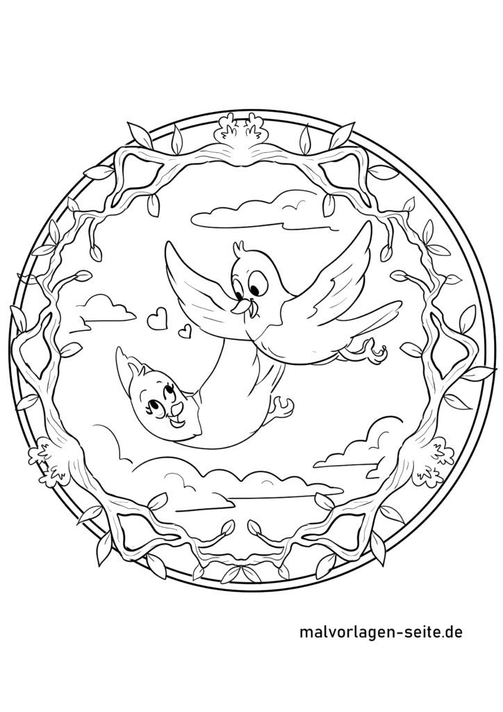 Tolle Mandala Vögel | Kostenlose Ausmalbilder