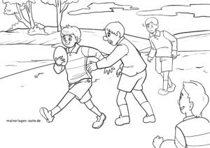 Malvorlage Rugby spielen zum Ausmalen