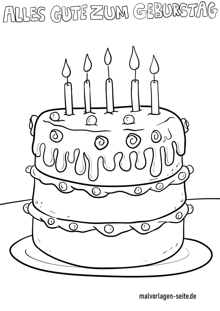 Ausmalbilder Geburtstag kostenlos drucken und ausmalen