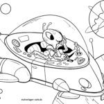 Alien Raumschiff zum Ausmalen
