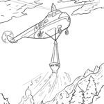 Malvorlage Hubschrauber löscht Wandbrand