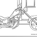 Ausmalbild Motorrad - Kostenlose Malvorlage herunterladen