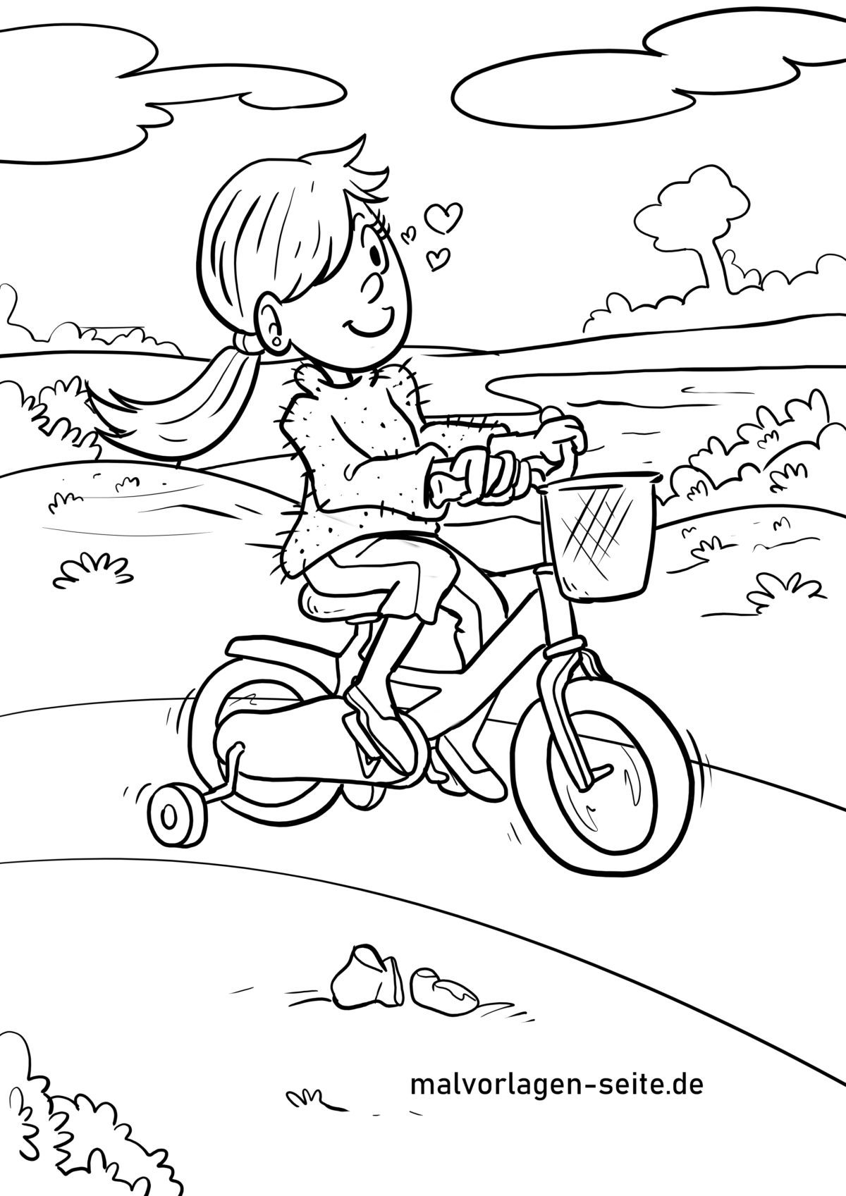 Malvorlage Fahrrad fahren