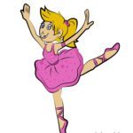 Fertig ausgemalte Ballerina tanzt Ballett