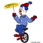 Jonglierender Clown fertig ausgemalt