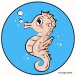 Seepferdchen fertig ausgemalt