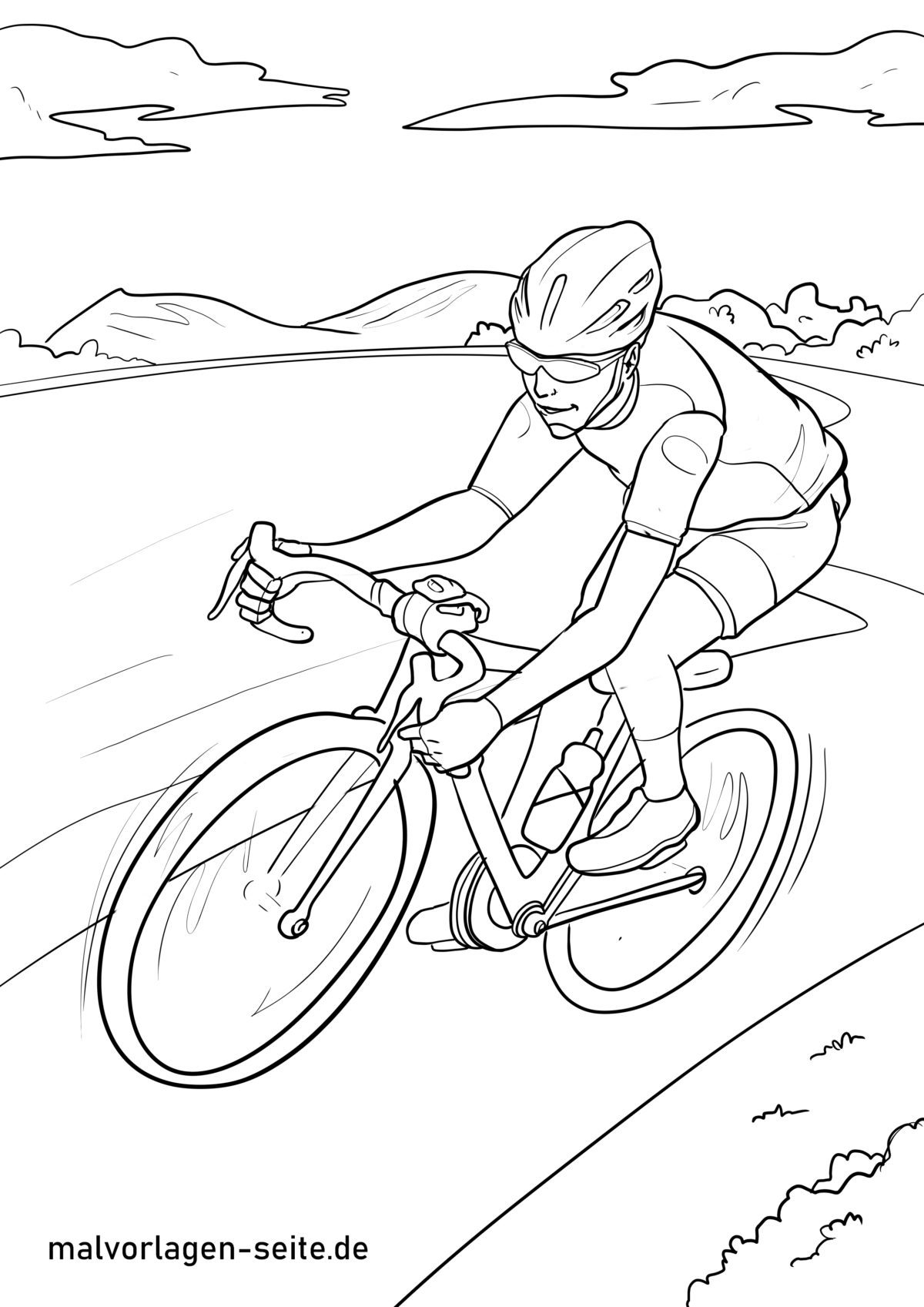 Malvorlage Rennrad / Radrennen