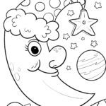 Malvorlage Mond - Ausmalbild gratis herunterladen