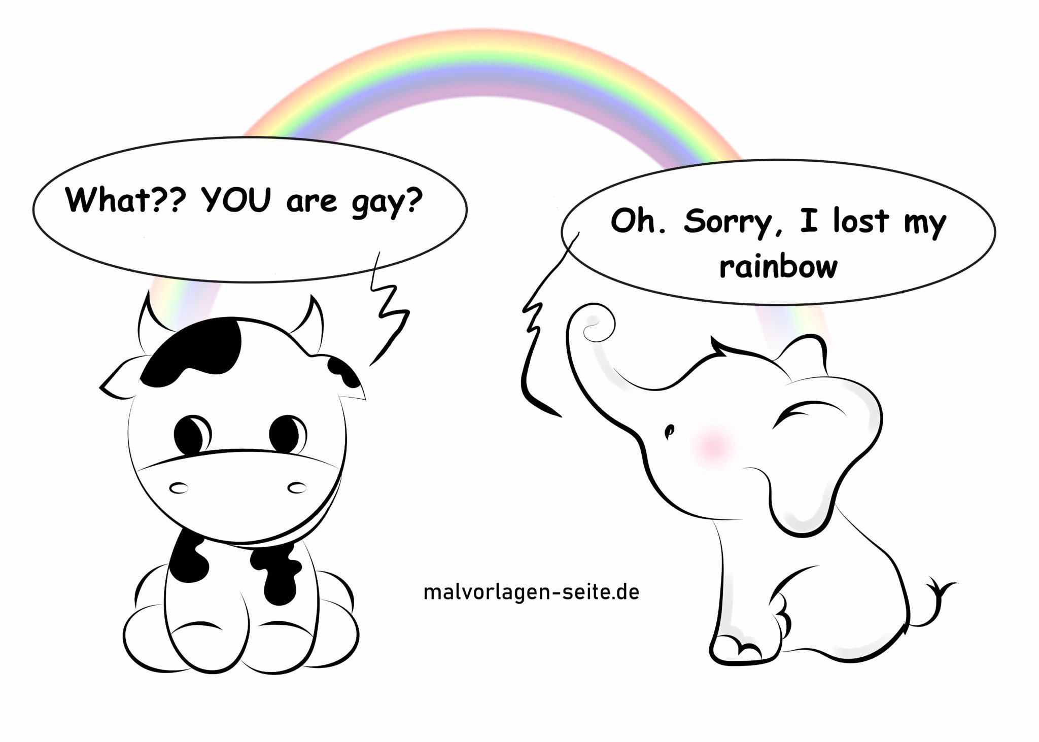 LGBT Vorlage Love is Love mit Hetty und Henry Regenbogen