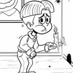 Ausmalbild Angst haben & ängstlich sein zum Ausmalen