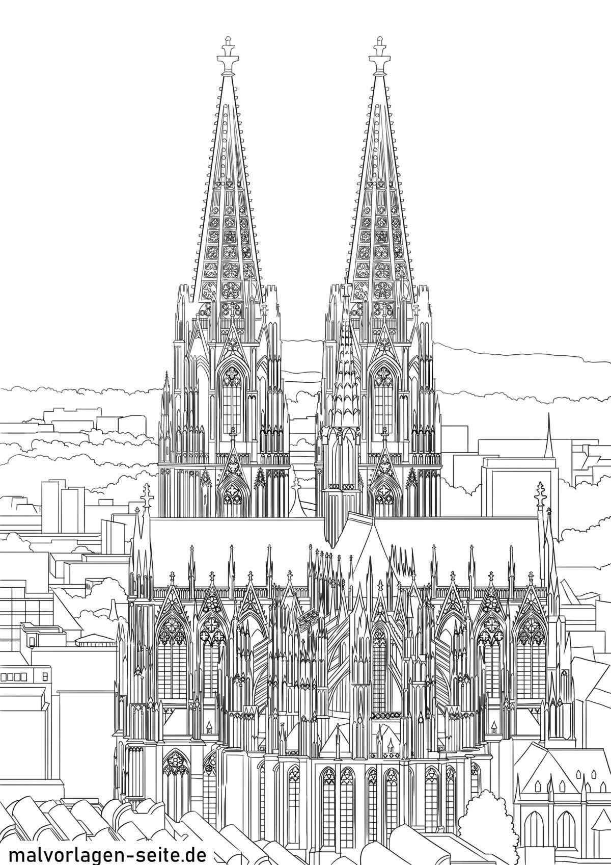 Ausmalbild K lner Dom Kostenlos Herunterladen Und Ausmalen