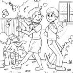 Ausmalbild Tanzen - Malvorlage zum Ausmalen