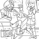 Ausmalbild tanzen wie ein Popstar - Malvorlage zum Ausmalen