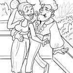 Ausmalbild Eltern beim Tanzen zum Ausmalen