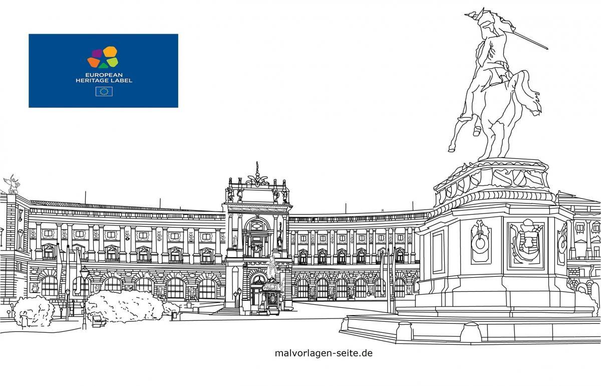 Ausmalbild Hofburg in Wien,