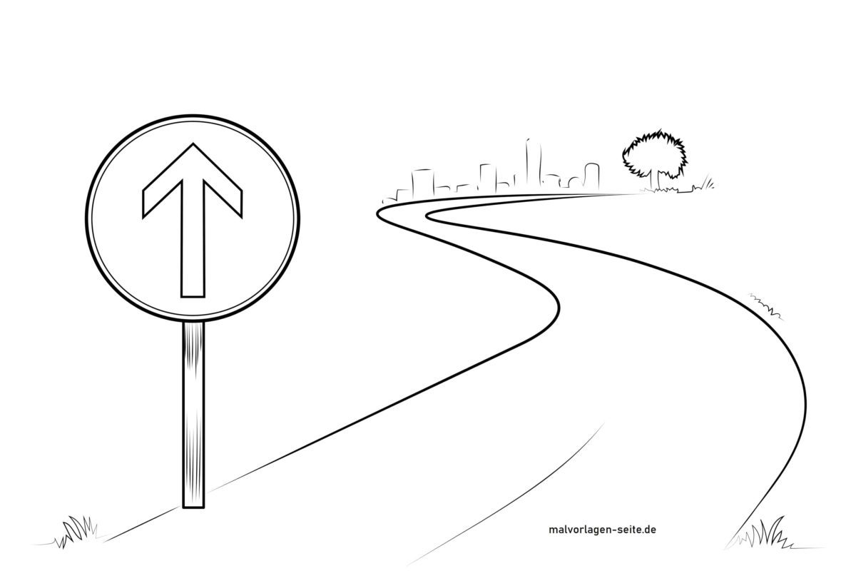 Verkehrszeichen Fahrtrichtung geradeaus