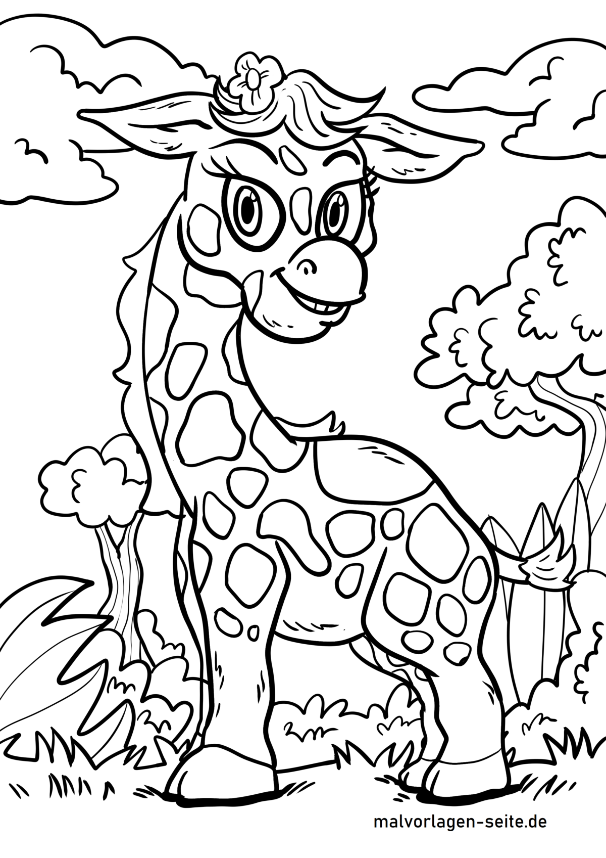 Malvorlage Giraffe