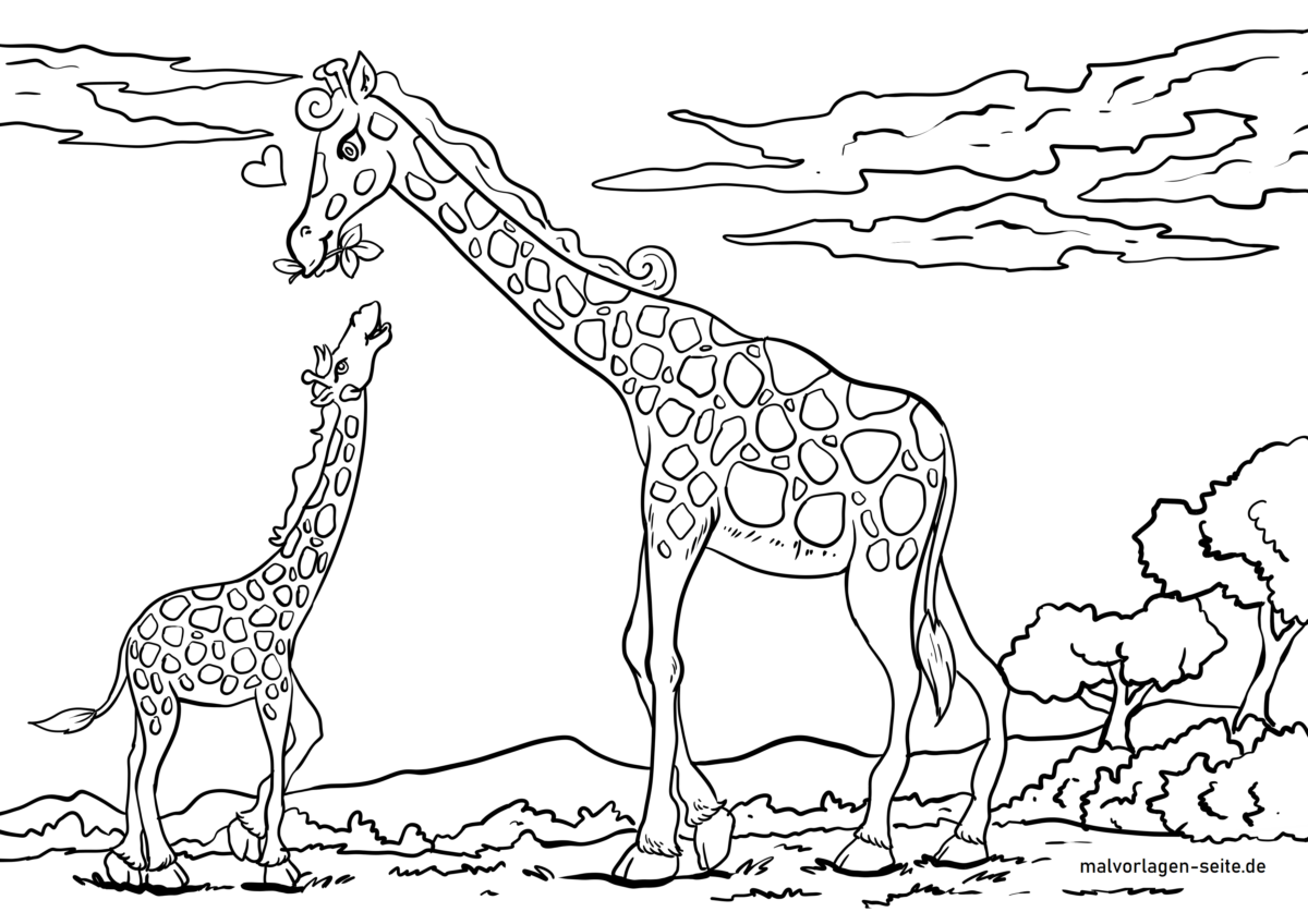 Malvorlage Giraffe