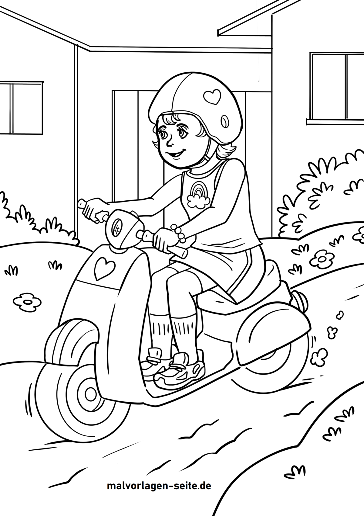 Malvorlage Motorroller / Roller