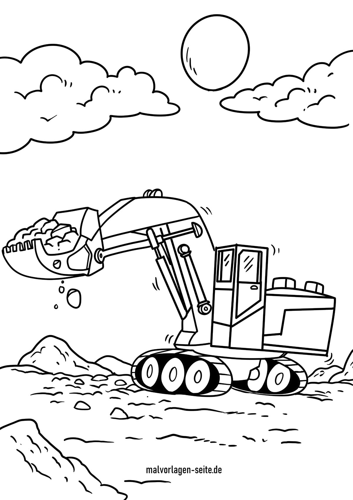 Malvorlage Bagger
