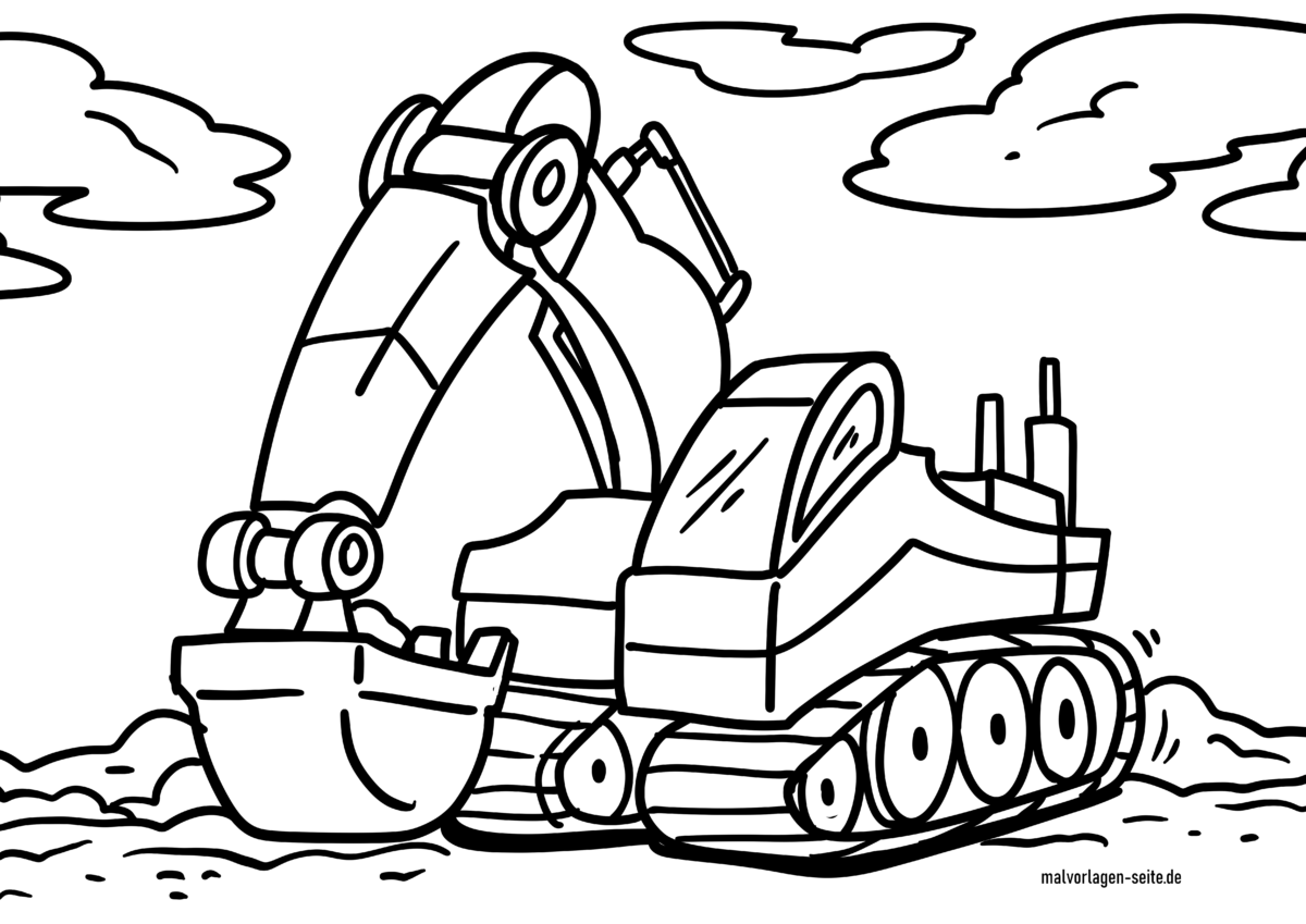 Malvorlage Bagger
