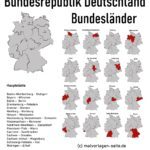 Bundesländer von Deutschland und Hauptstädte Aufstellung der 16 Bundesländer von Deutschland