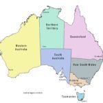 Landkarte der Bundesstaaten Australien