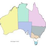 Politische Landkarte Australien ohne Bezeichnungen