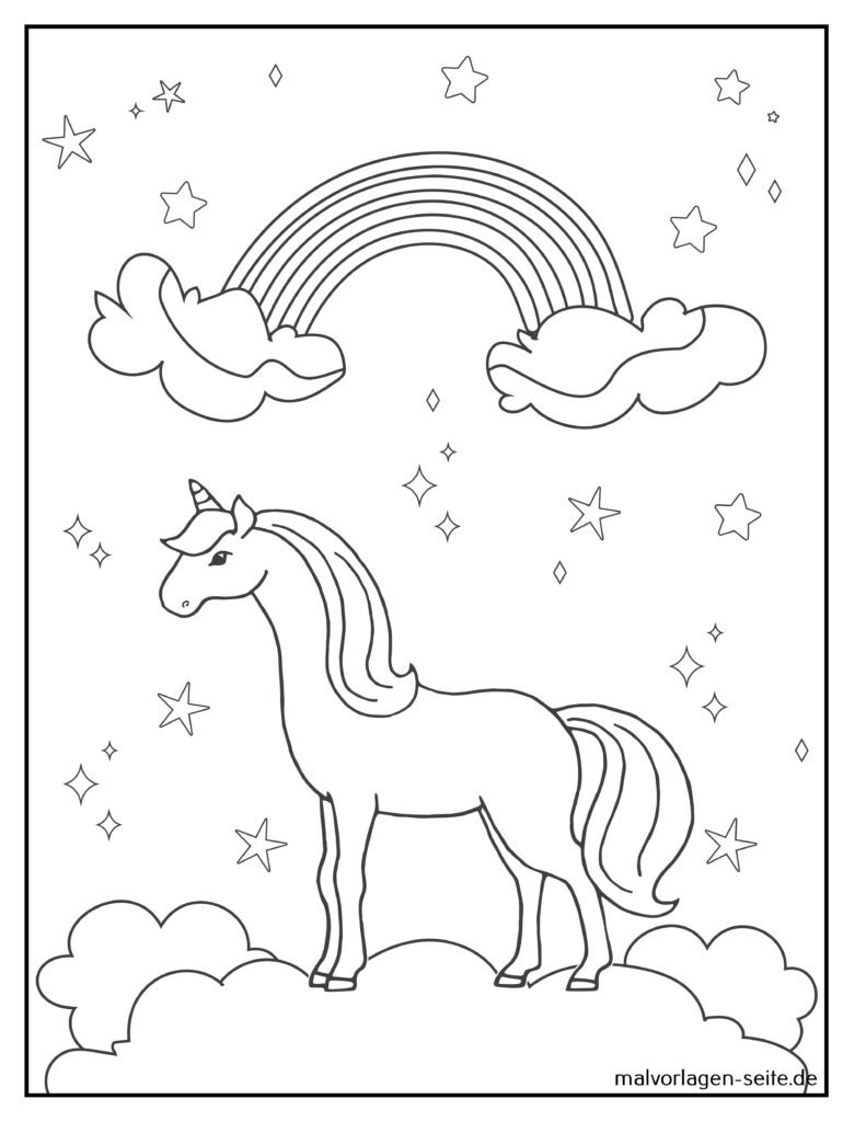 Ausmalbilder Einhörner Einhorn Malvorlagen kostenlos drucken