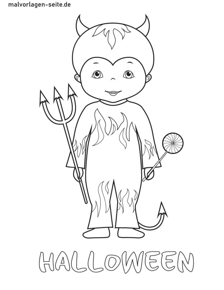 Malvorlage Halloween Verkleidung