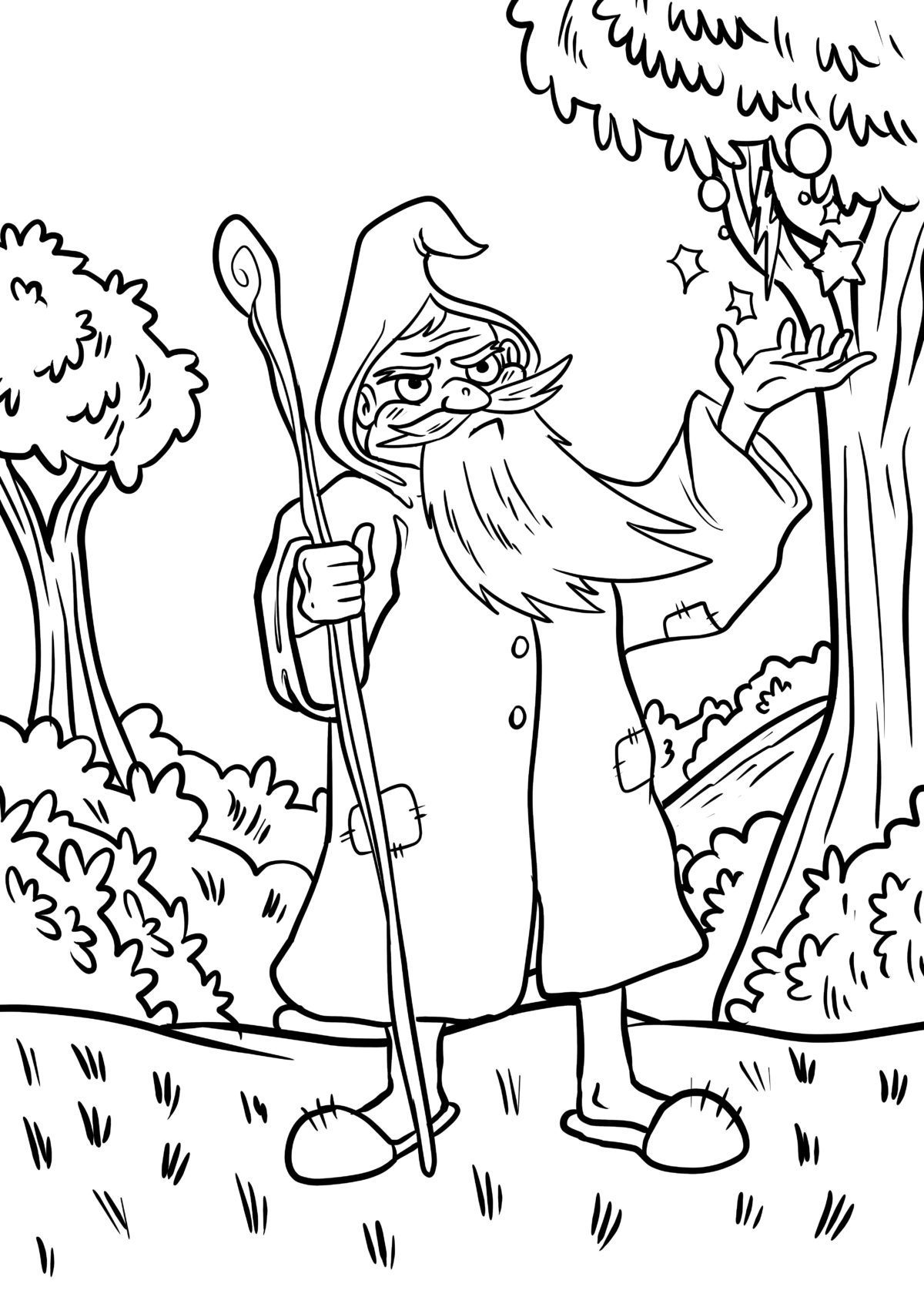 Malvorlage Zauberer