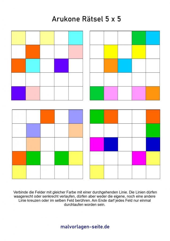 Kostenlose Arukone Rätsel für Kinder zum Download
