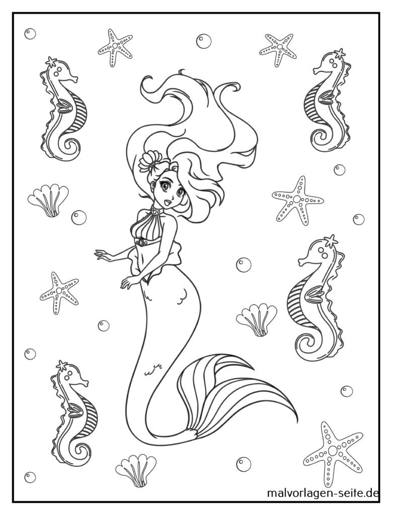 Malvorlagen Meerjungfrauen kostenlos herunterladen