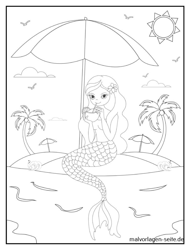  Malvorlage Meerjungfrau 