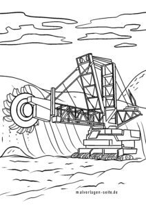 Bagger Ausmalbilder kostenlos herunterladen und ausmalen