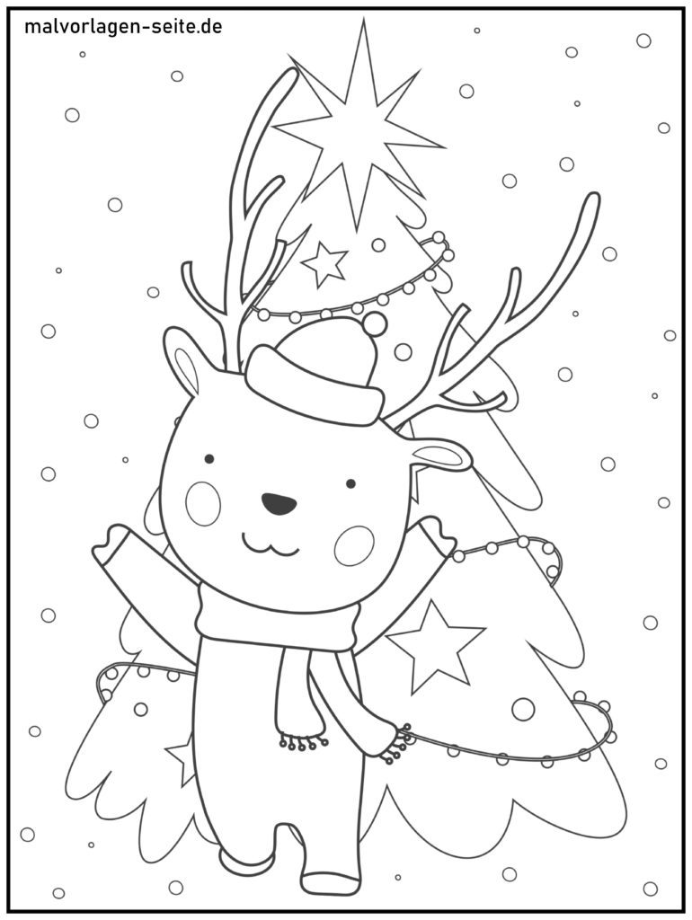 Ausmalbilder Weihnachten für kleine Kinder | Jetzt kostenlos herunterladen