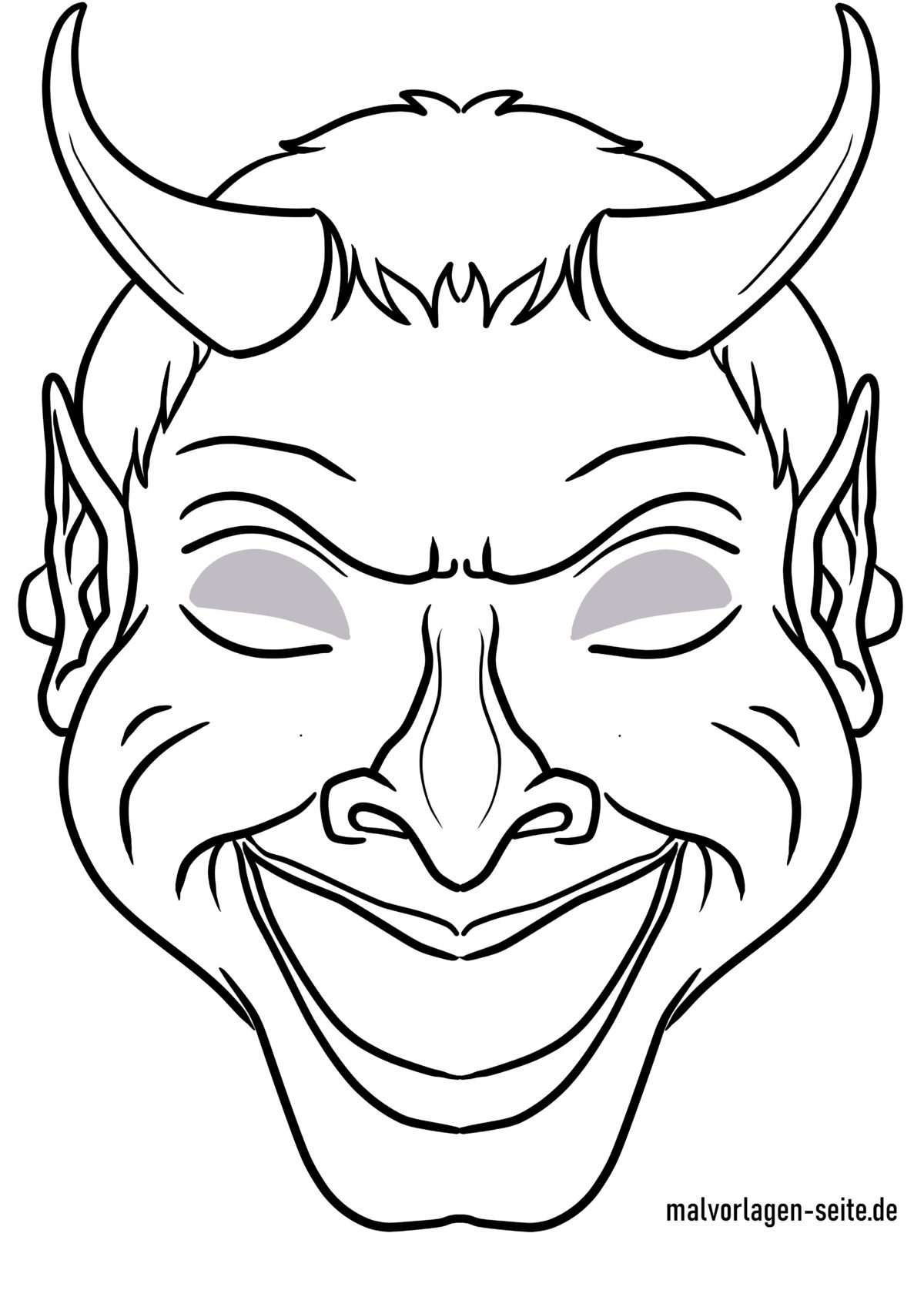 Maske Basteln - Maskenvorlage Teufel