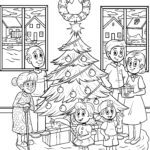 Malvorlage Weihnachten mit Familie Malvorlage Weihnachten