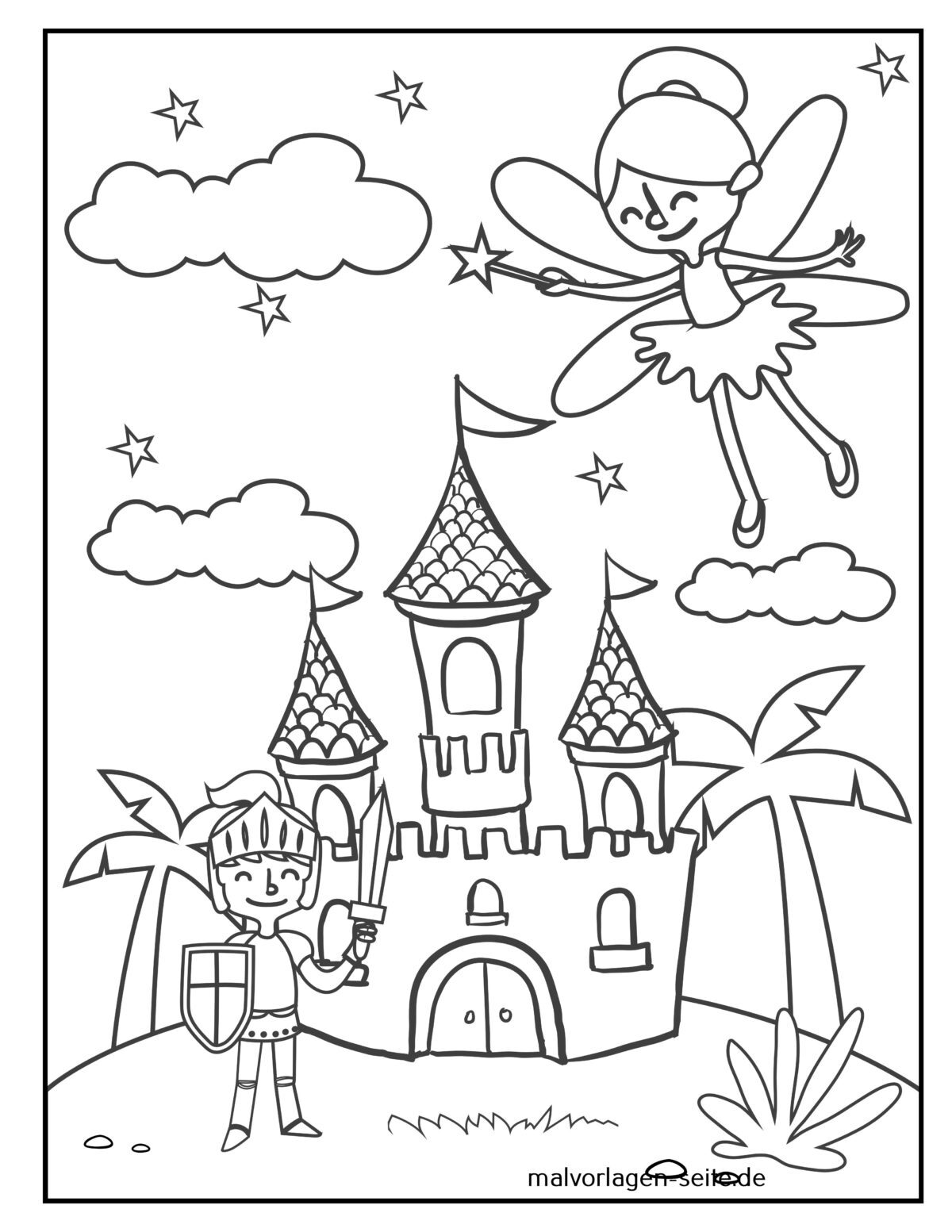  Foto zu Malvorlage Fee - Ausmalbild kostenlos herunterladen 